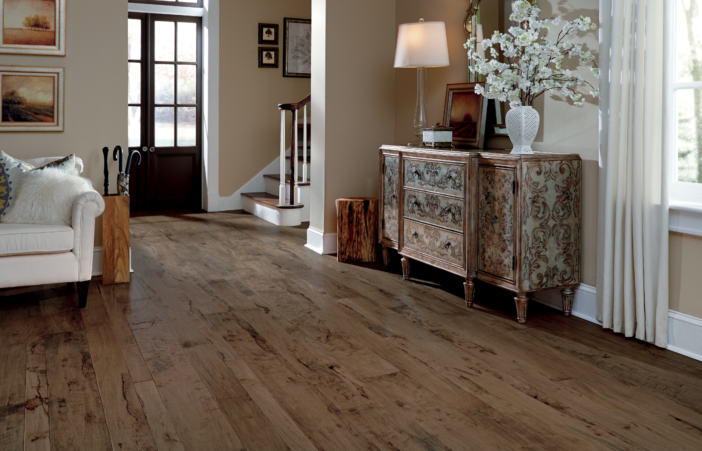 hardwood flooring in entryway